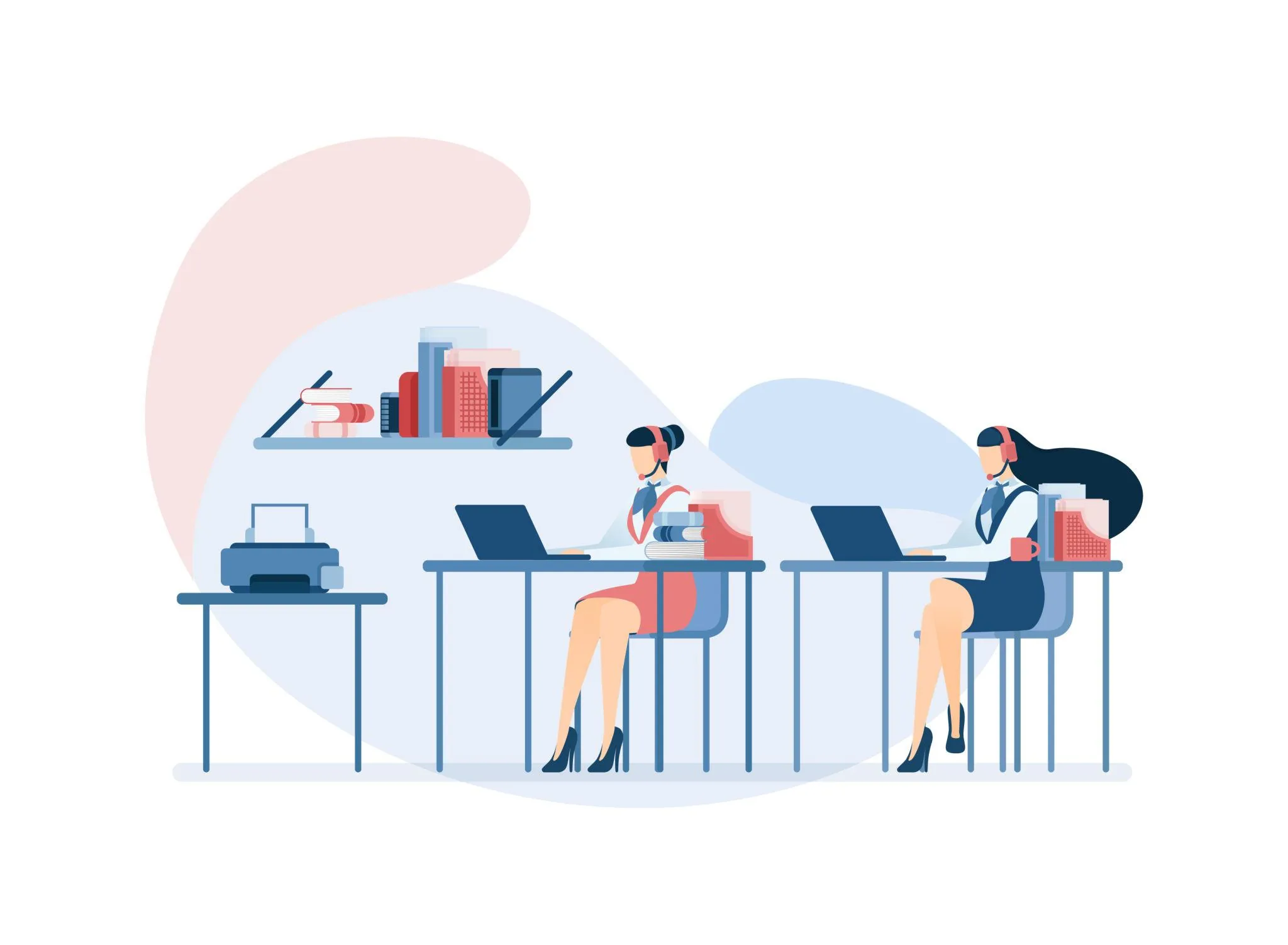 Ilustrasi tim support yang responsif membantu pelanggan
